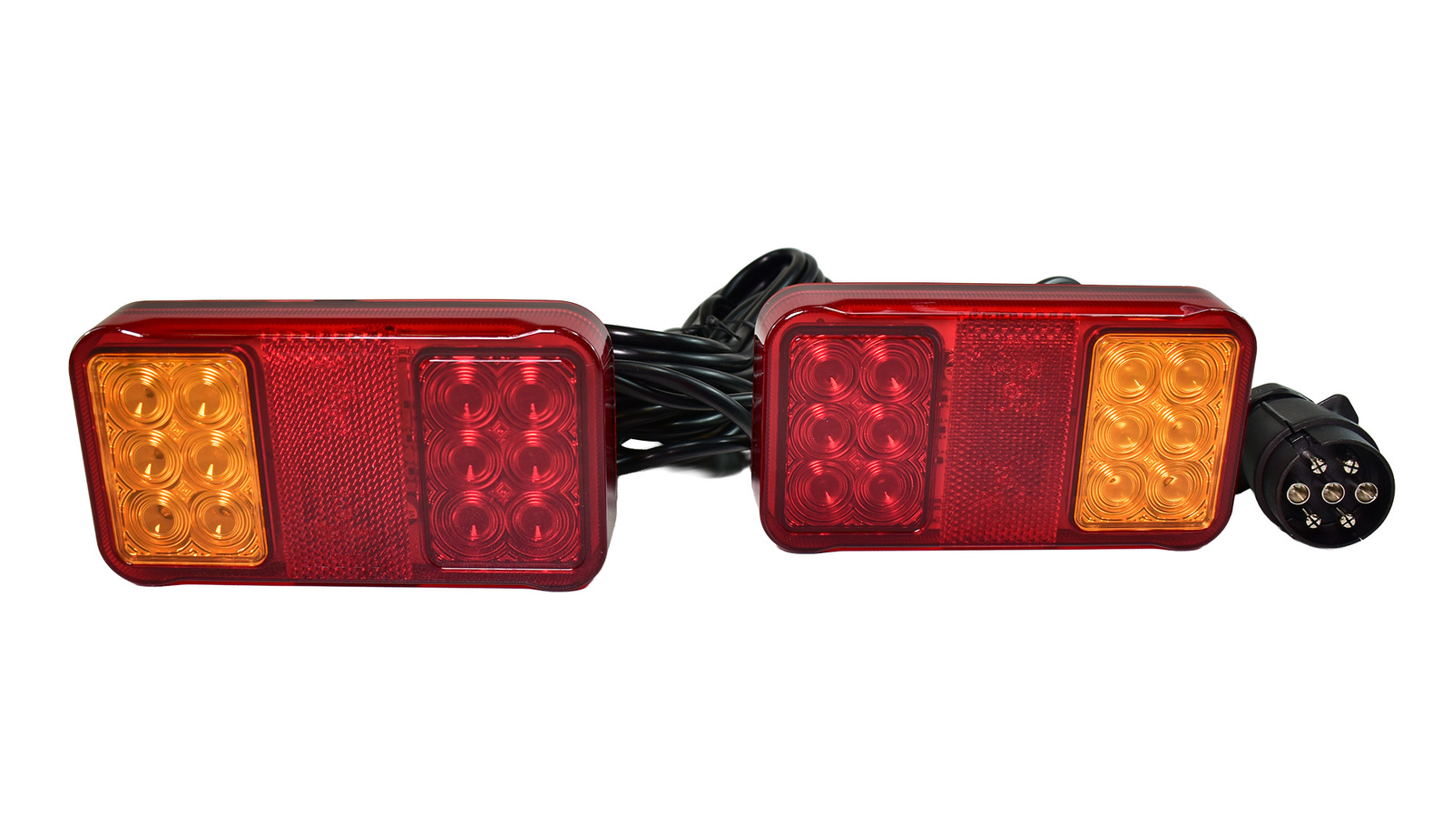 Zestaw lamp do przyczepy, przewód 7,5 m, 7 pinowa, żarówka